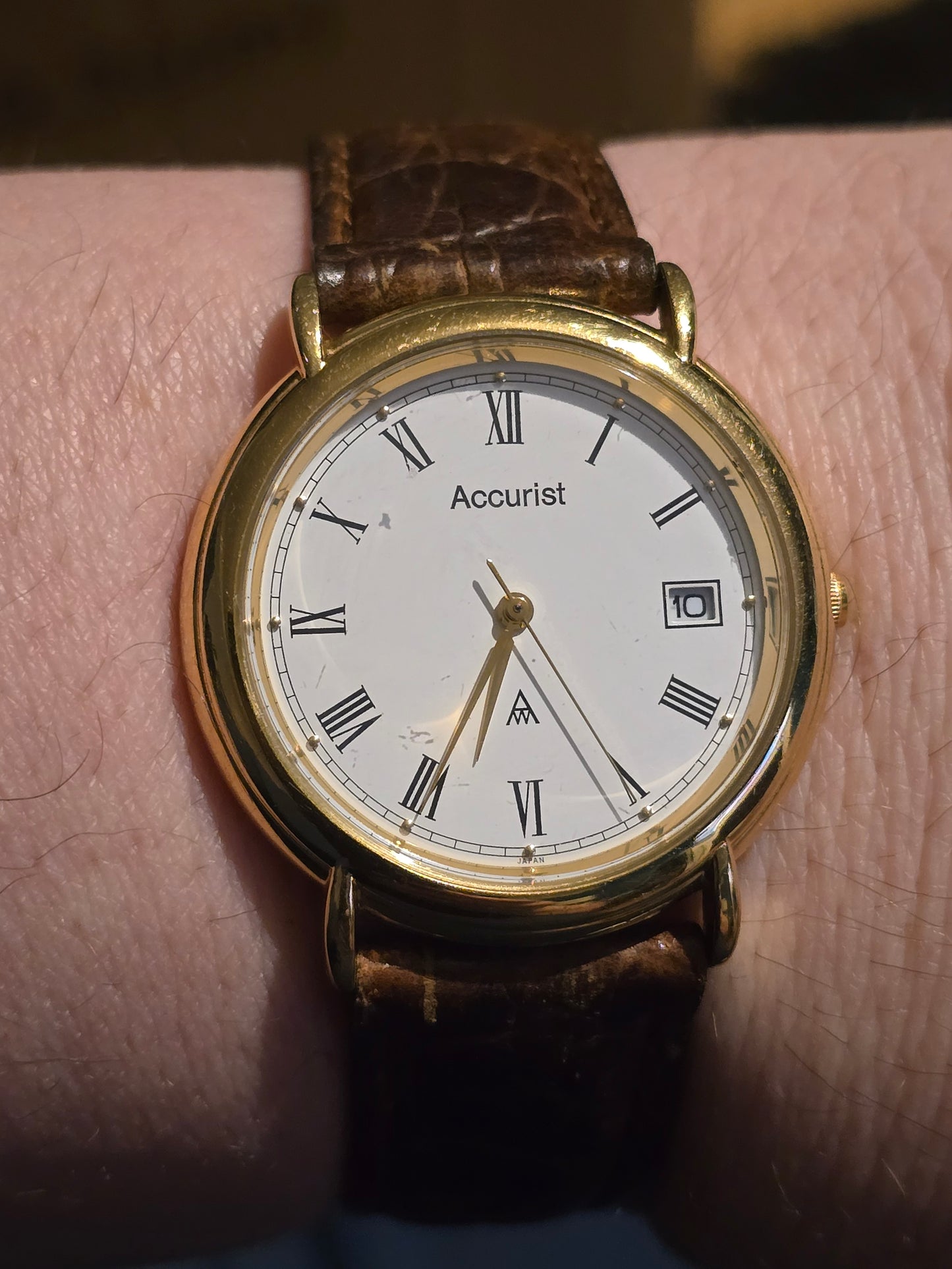 Accurist Mens / Unisex Gold Plated Quartz Watch - Pre-owned - 1