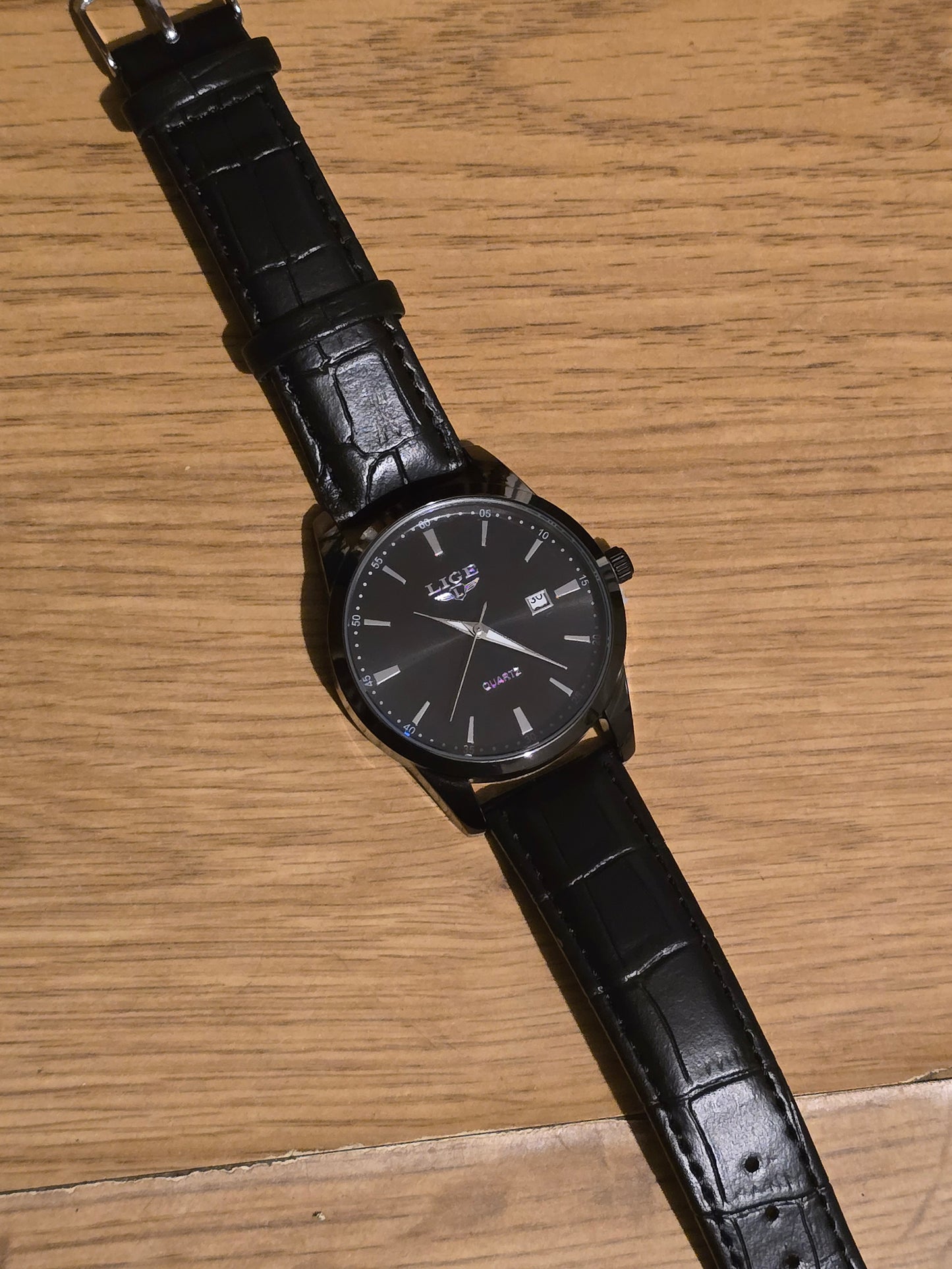 Lige Black Mens Quartz Watch - New - 1