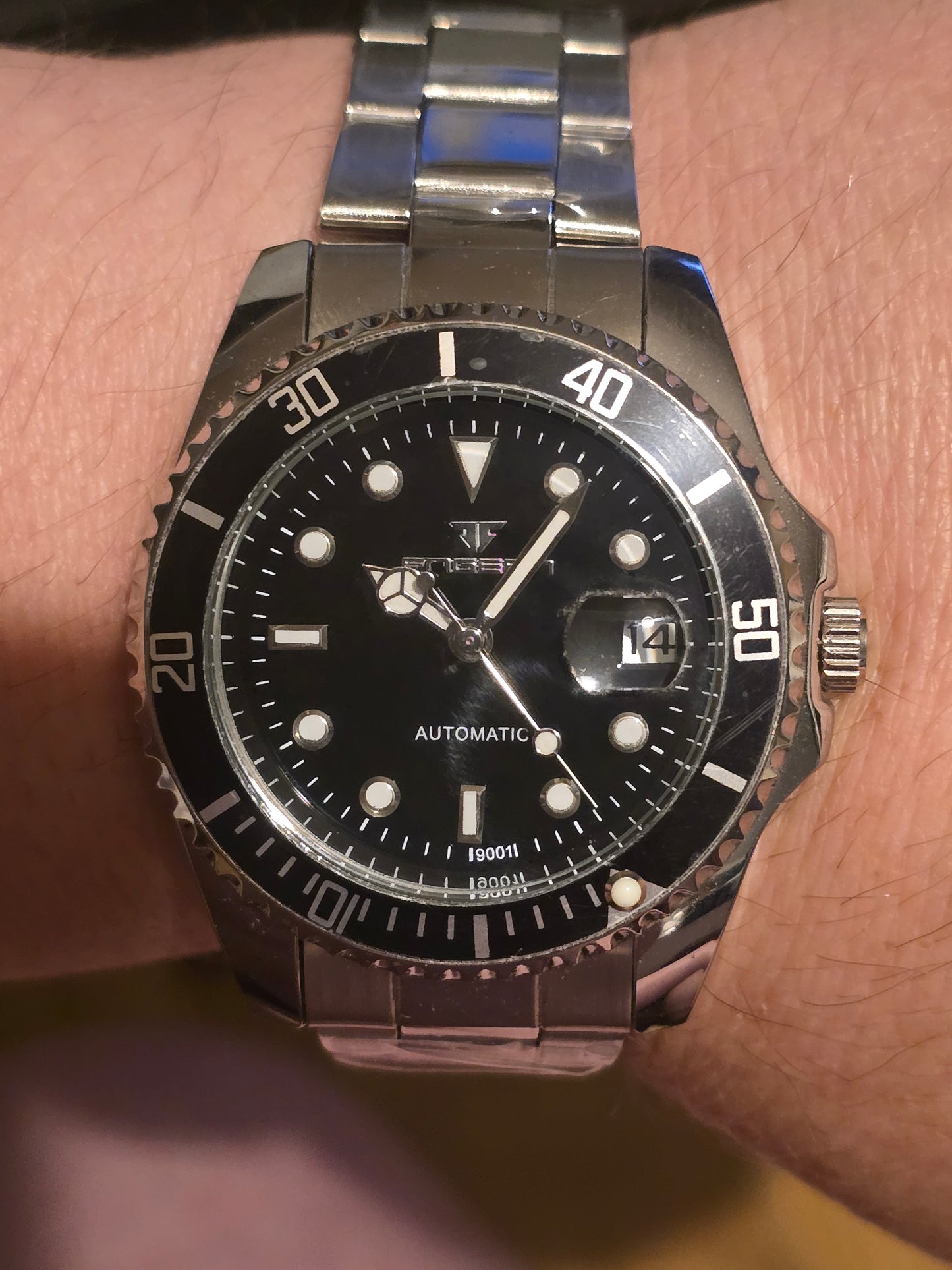 Fngeen Mens Automatic Self-Winding Watch- Black - New