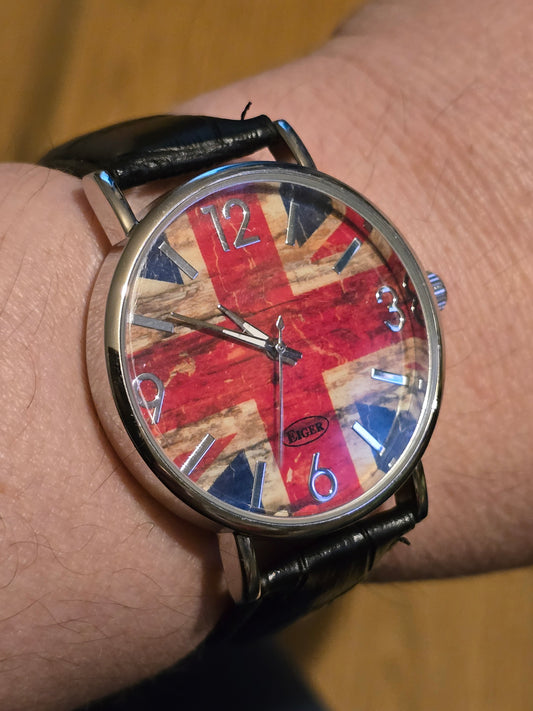 Eiger Mens Union Jack Quartz Watch - New
