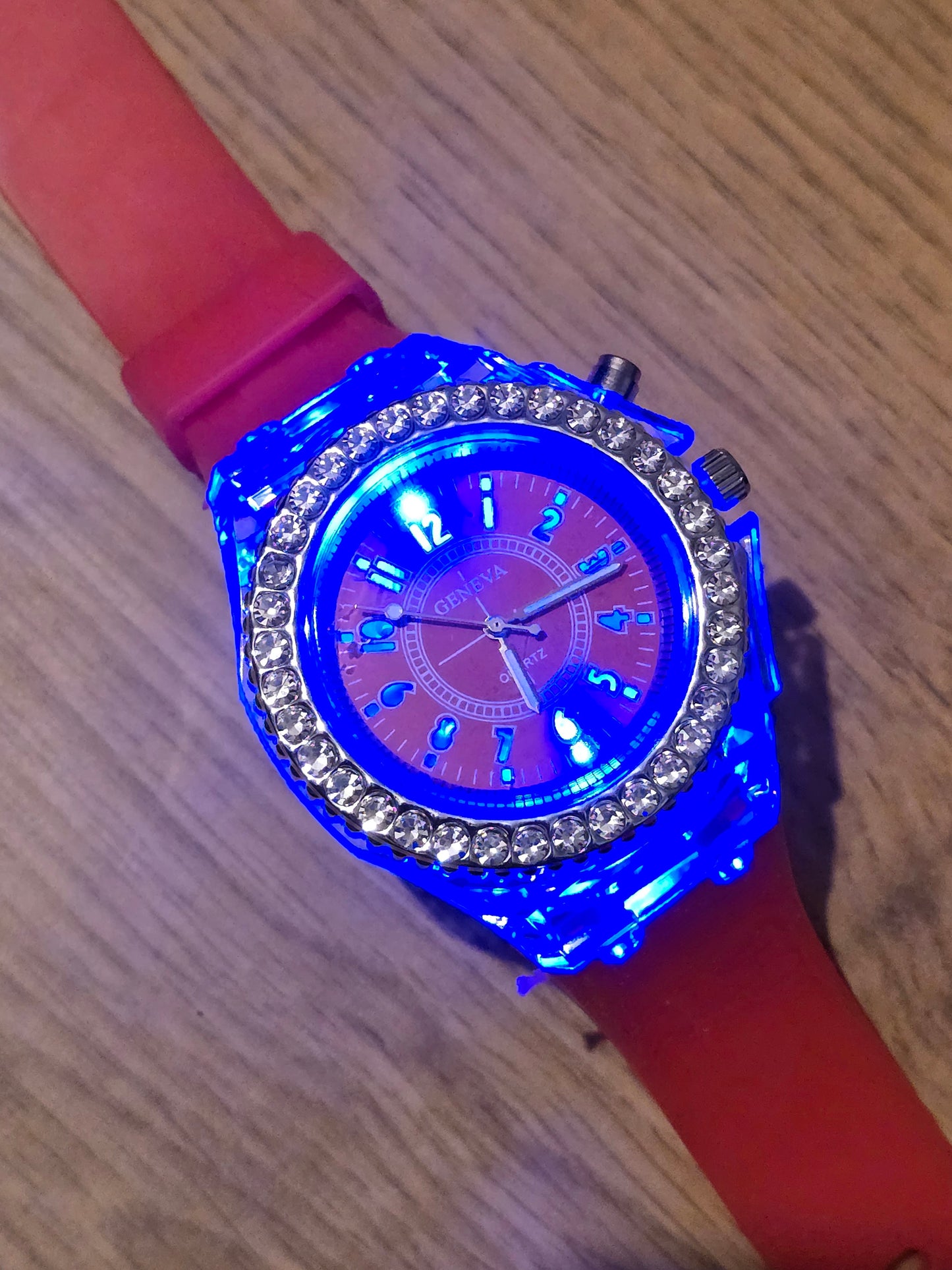 Geneva Unisex Multi-coloured LED Quartz Watch - New