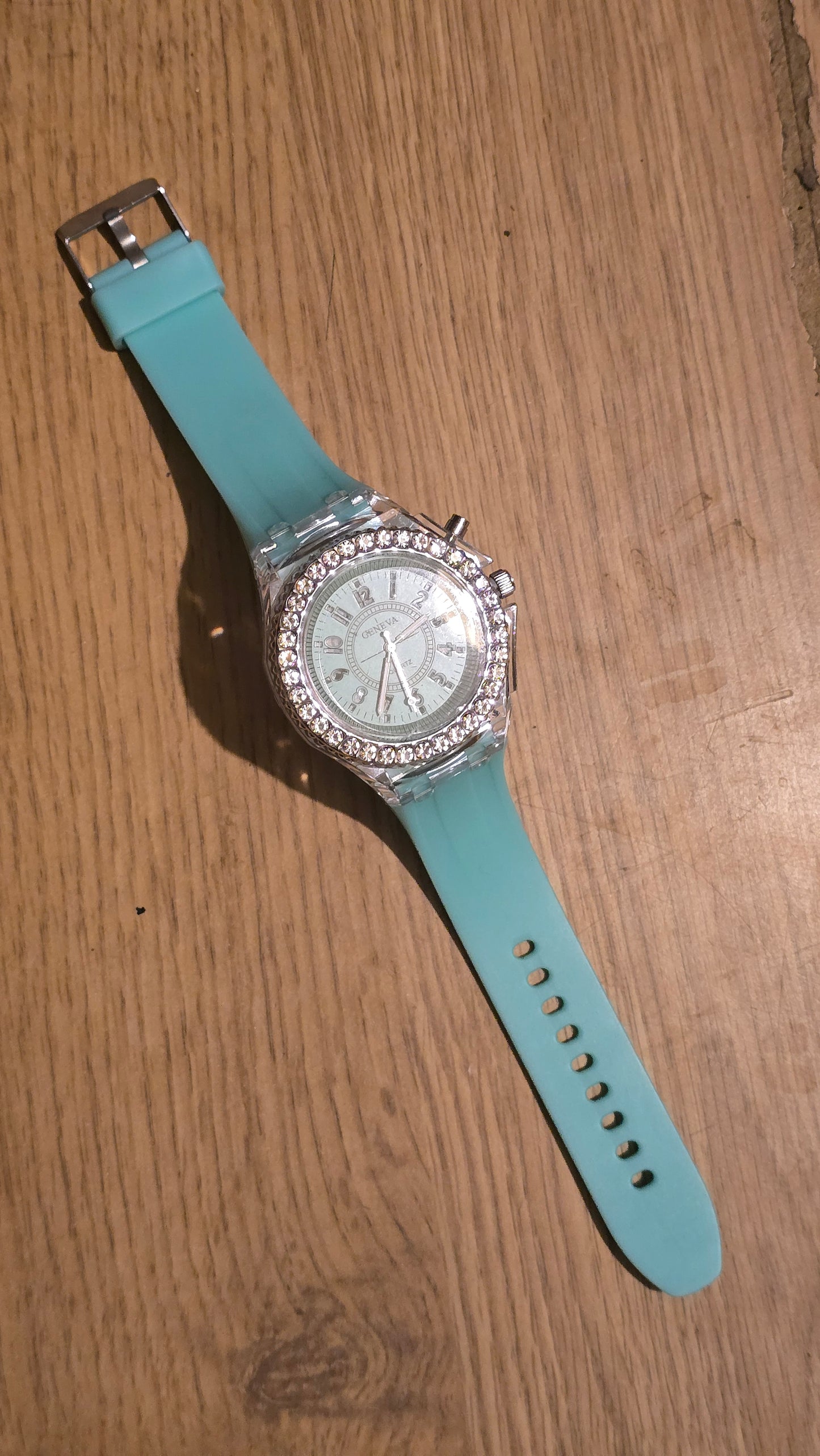 Geneva Unisex Multi-coloured LED Quartz Watch - Green - New