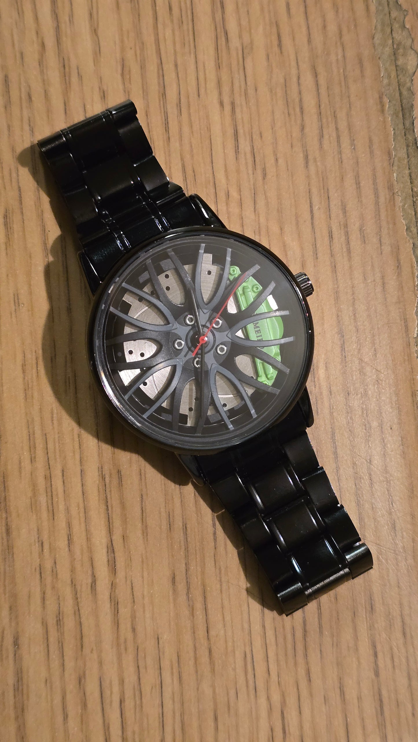 Mens / Unisex Alloy Wheel Style Quartz Watch - Green - New - 2