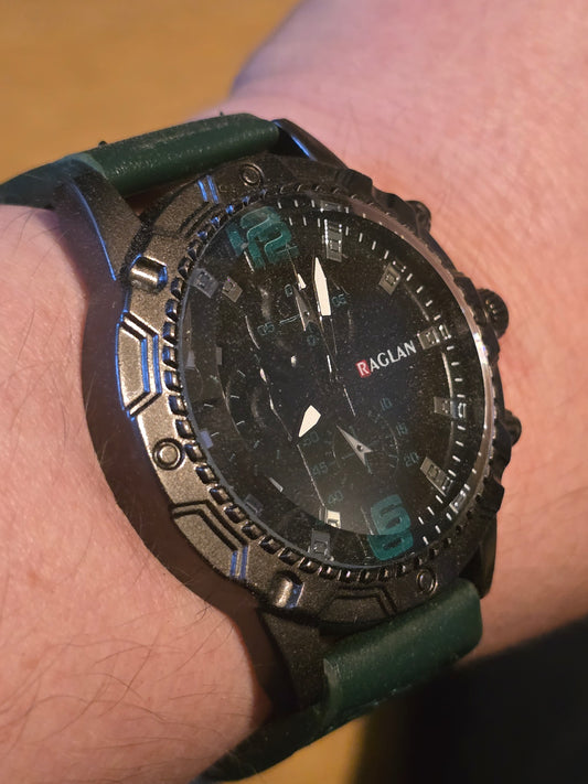 Raglan Mens Quartz Watch - Green - New - 1