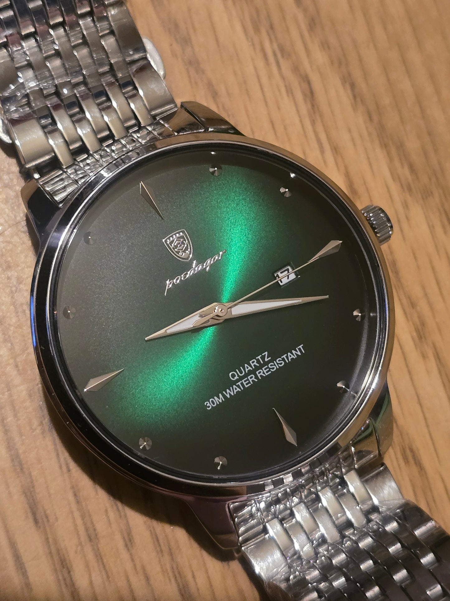 Poedagar Mens Quartz Watch - Green - New - 1