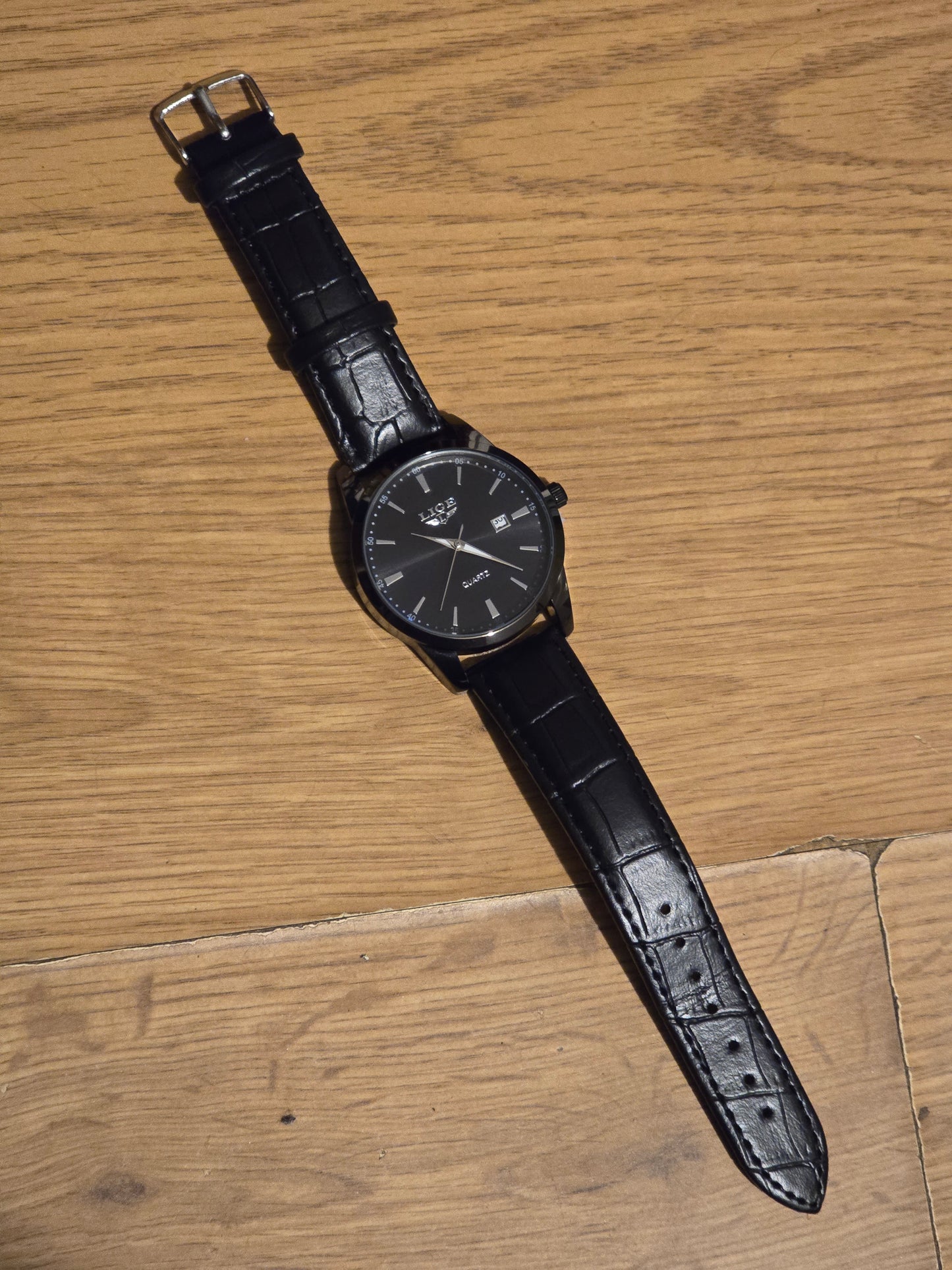 Lige Black Mens Quartz Watch - New - 1