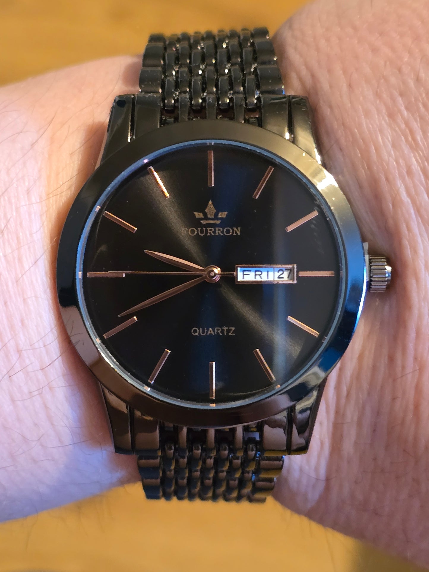 Fourron Mens Black Quartz Watch - New