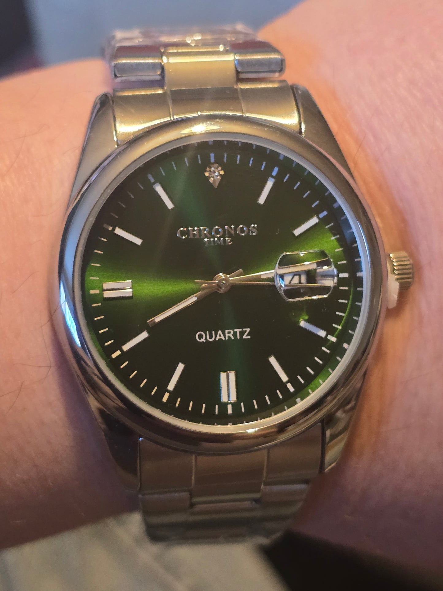 Chronos Green Mens Quartz Watch - New