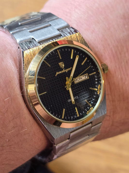 Poedagar Bi-Colour Mens Quartz Watch - New - 1