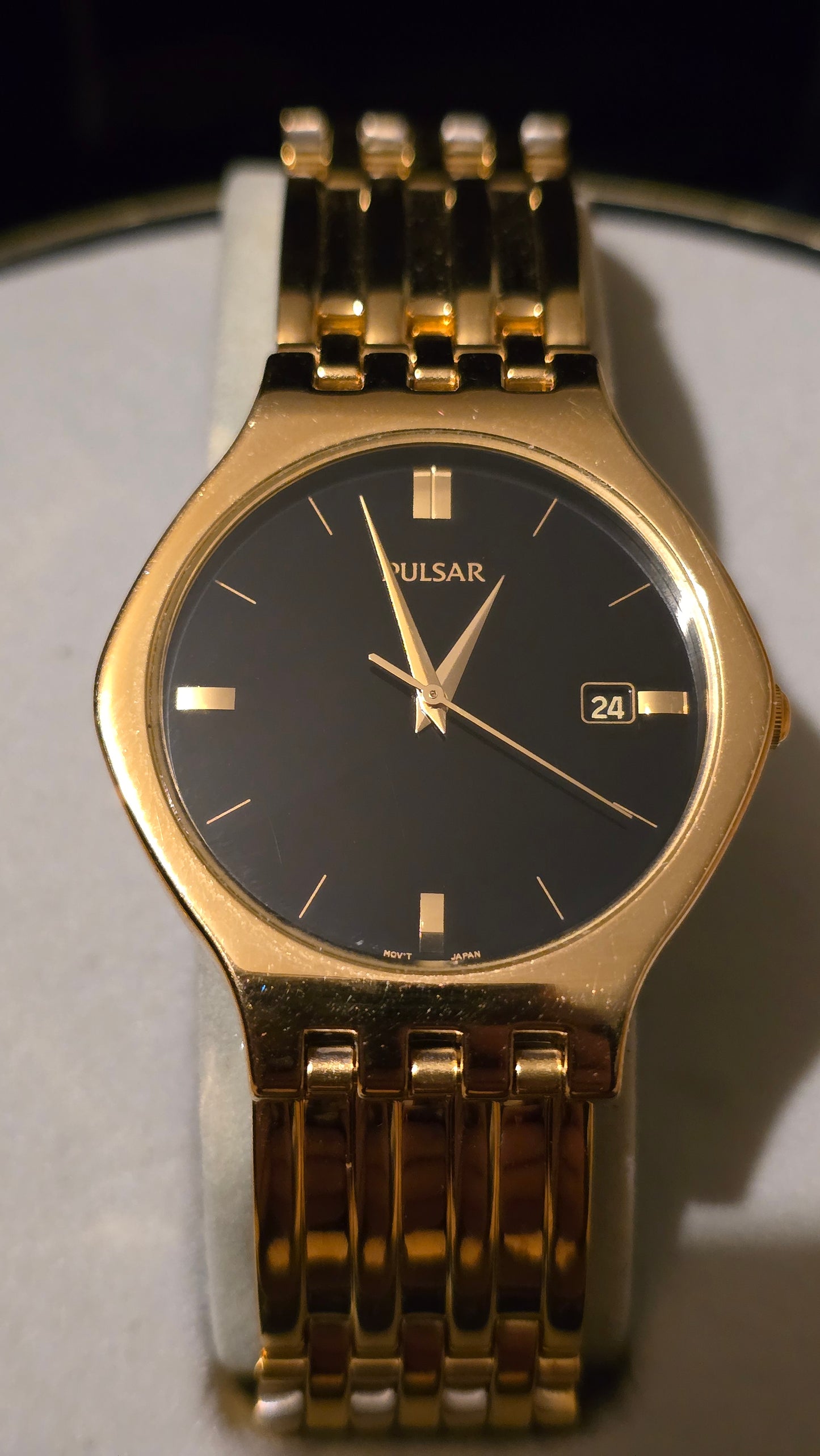 Pulsar Mens Gold Plated Quartz Watch - New
