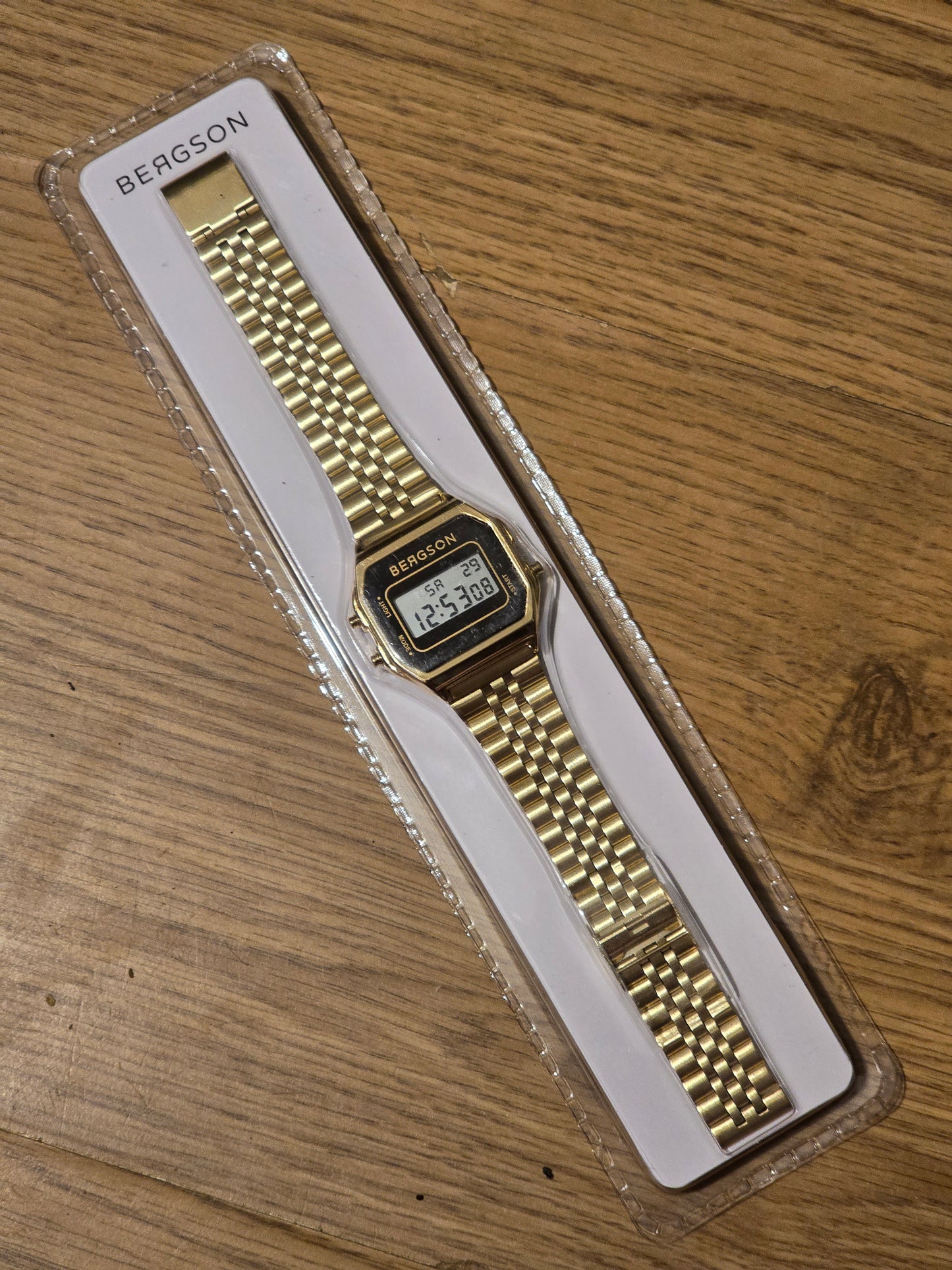 Bergson Unisex Digital Watch - Gold - New