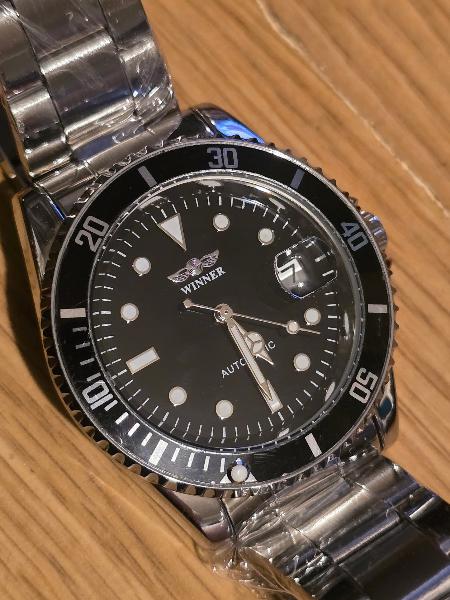 Winner Mens Automatic Self-Winding Watch - Black - New - 1