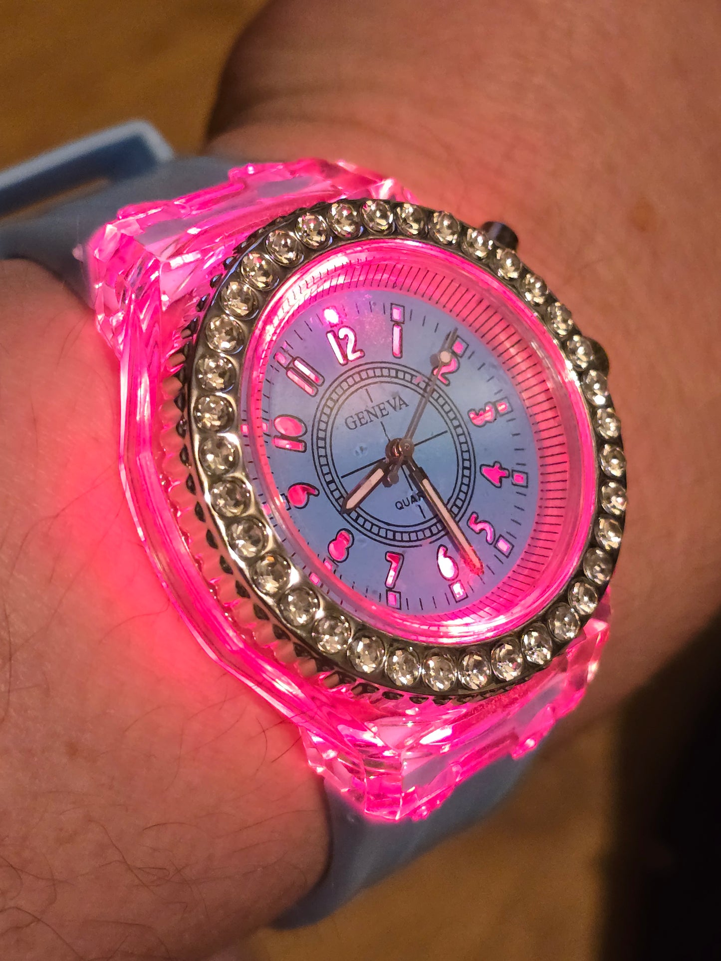 Geneva Unisex Multi-coloured LED Quartz Watch - New
