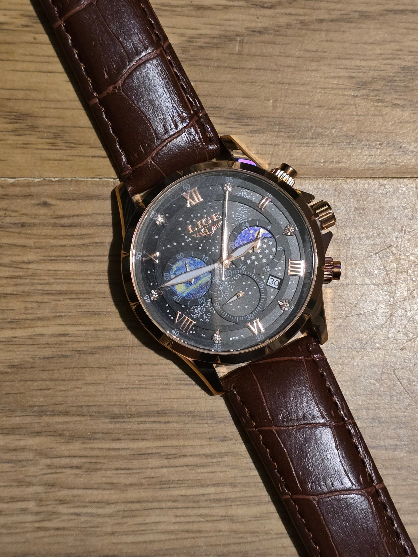 Lige Mens Chronograph Quartz Watch - New - 1