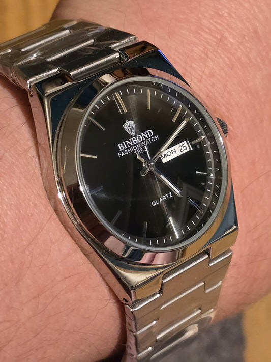 Binbond Mens Quartz Watch - Silver - New