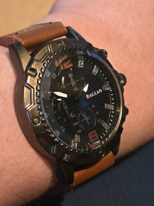 Raglan Mens Quartz Watch - Brown - New - 1