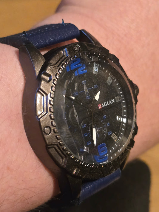 Raglan Mens Quartz Watch - Blue - New - 1