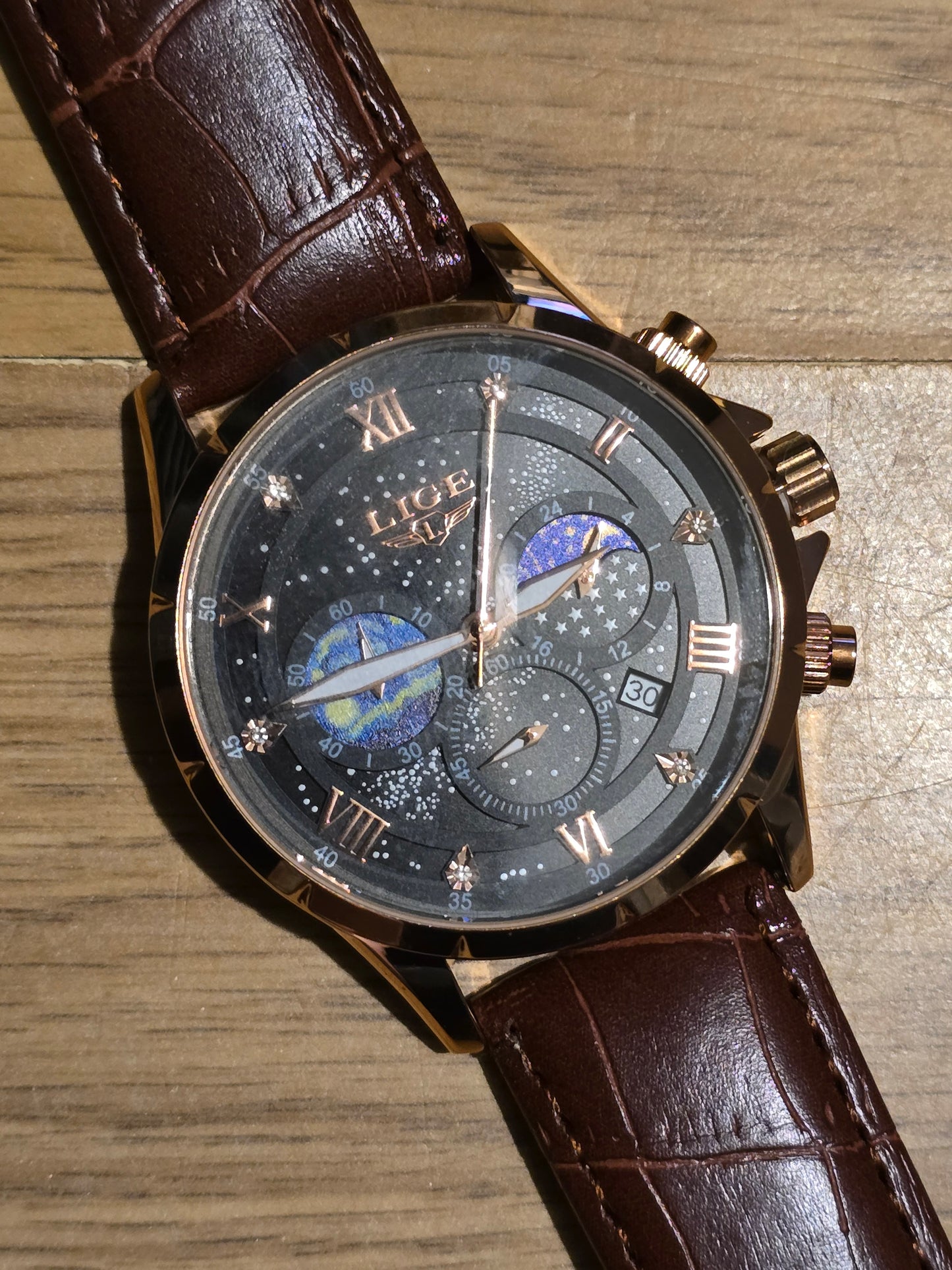 Lige Mens Chronograph Quartz Watch - New - 1