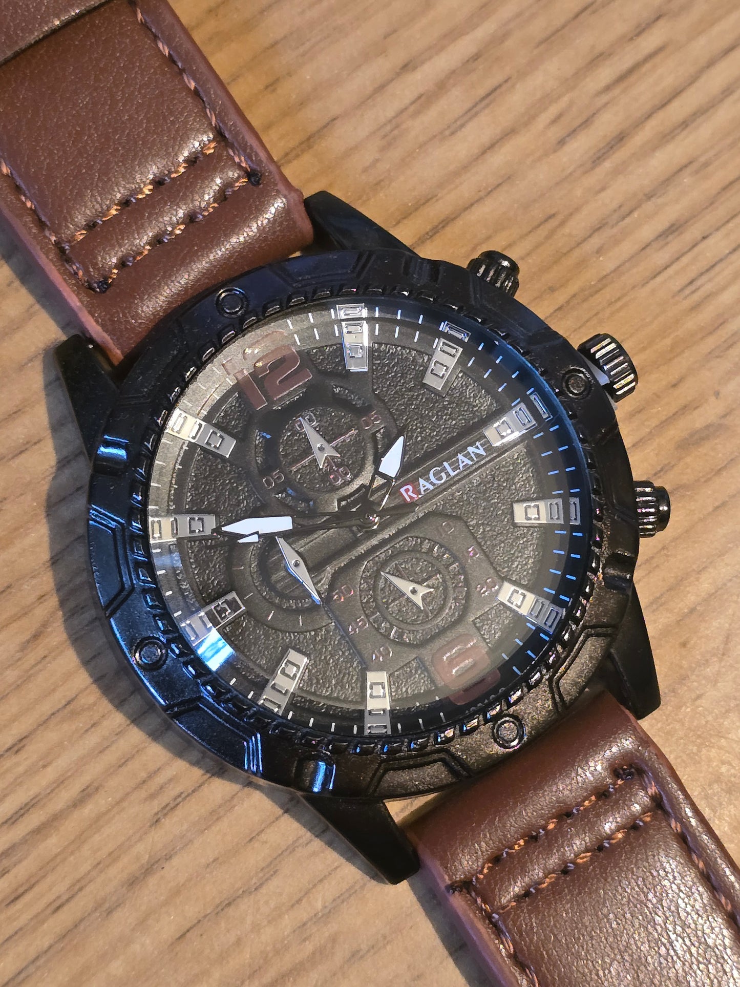 Raglan Mens Quartz Watch - Brown - New - 1