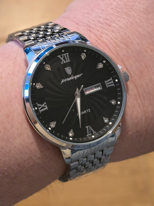 Poedagar Mens Quartz Watch - Black - New - 1