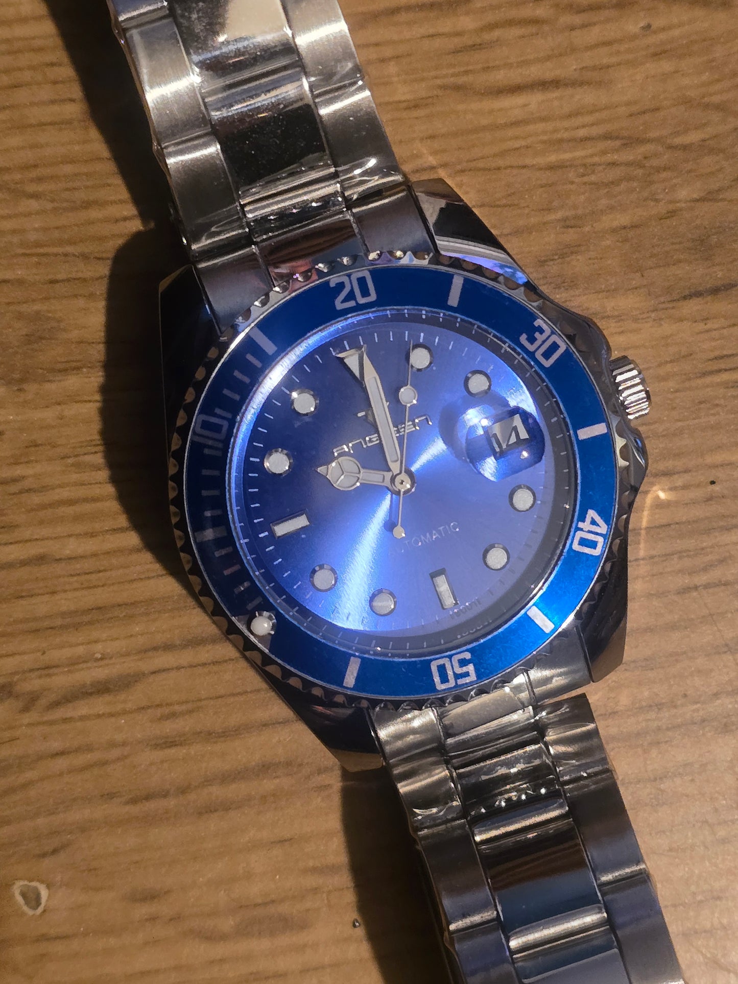 Fngeen Blue Mens Automatic Self-Winding Watch - New