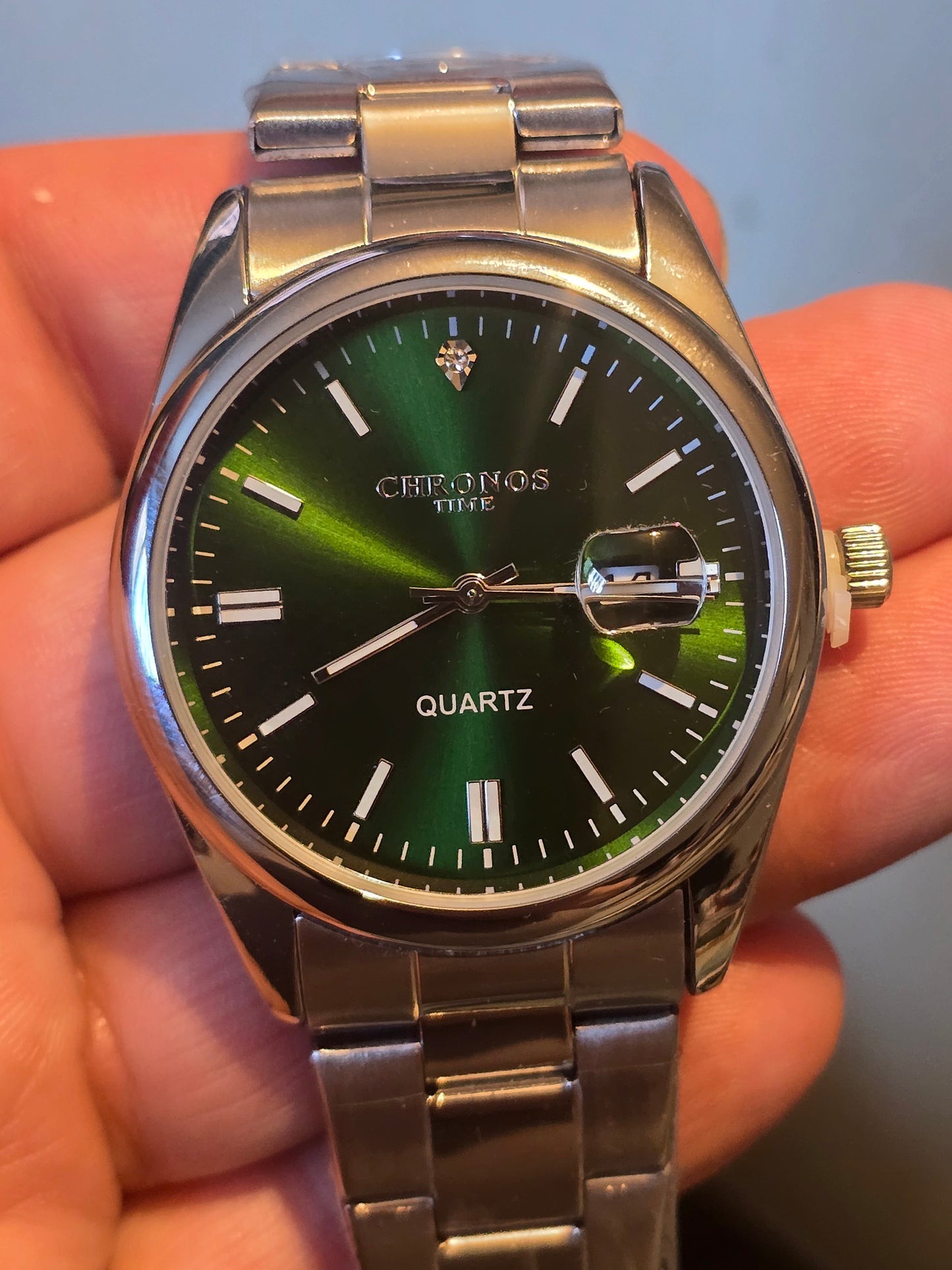 Chronos Green Mens Quartz Watch - New