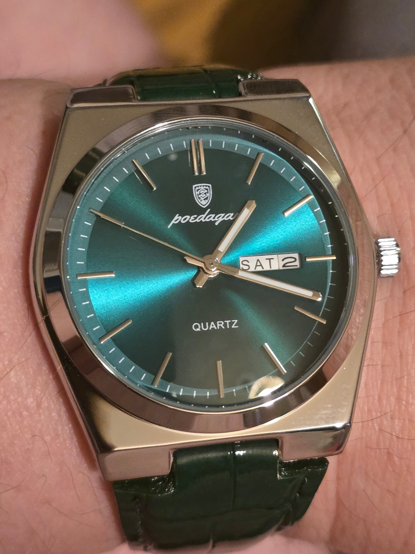 Poedagar Mens Quartz Watch - Green - New - 1