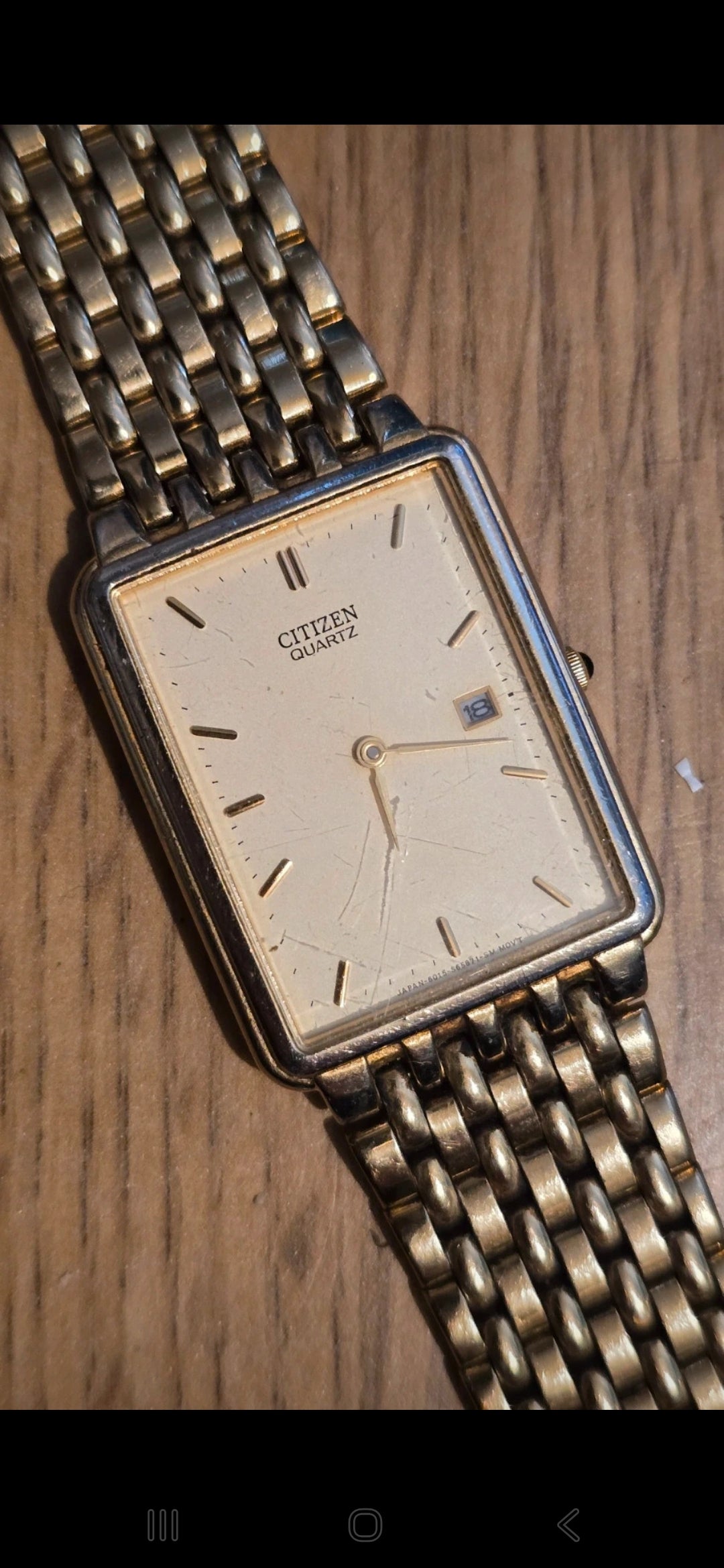 Citizen Mens Tank Gold Plated Quartz Watch - Pre-owned