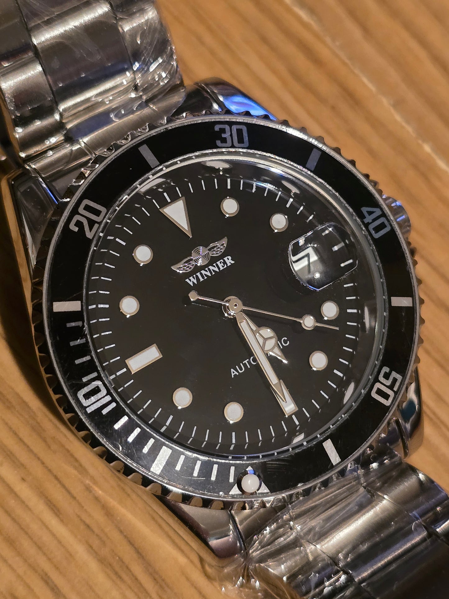 Winner Mens Automatic Self-Winding Watch - Black - New - 1