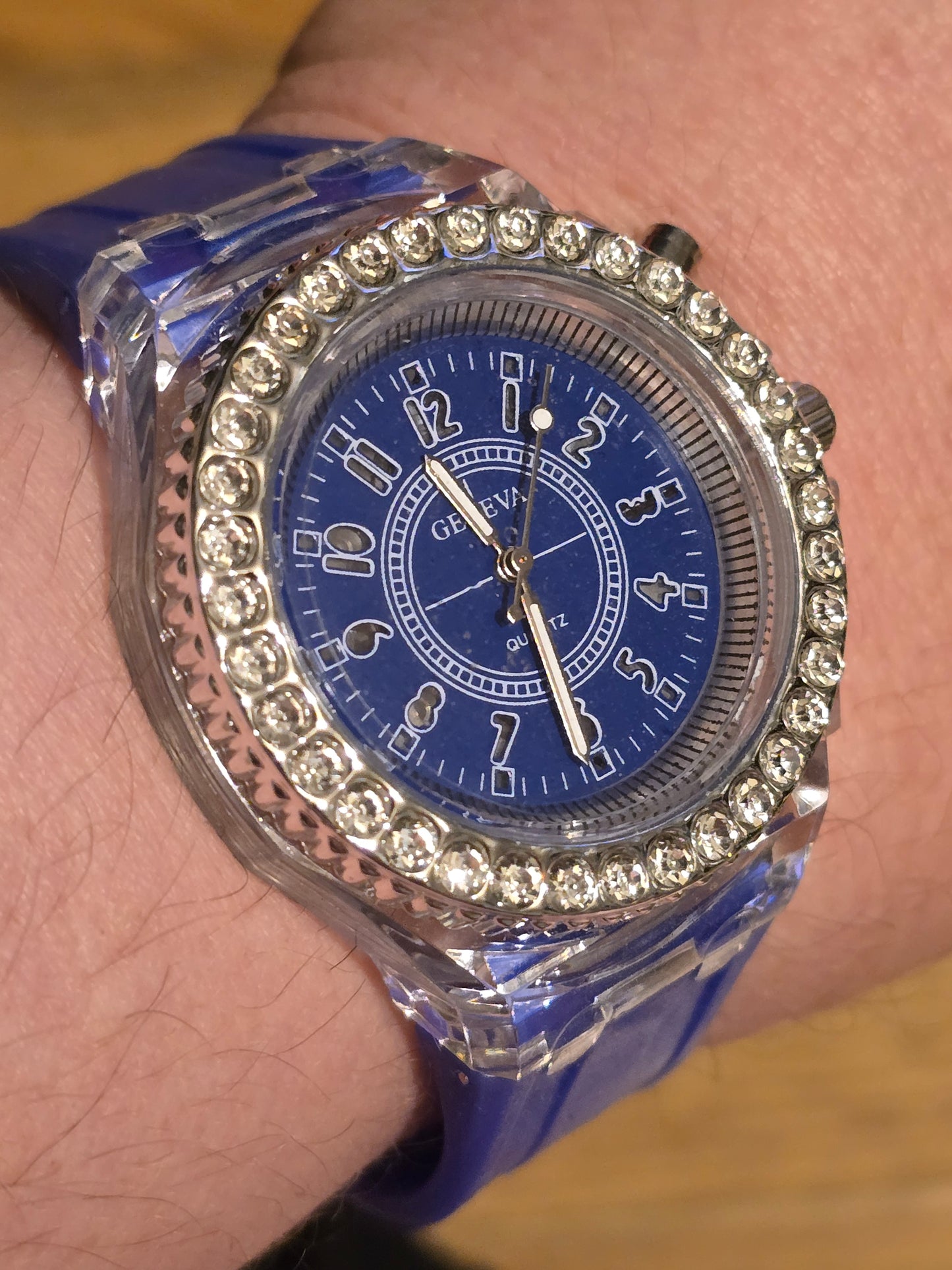 Geneva Unisex Multi-coloured LED Quartz Watch - New