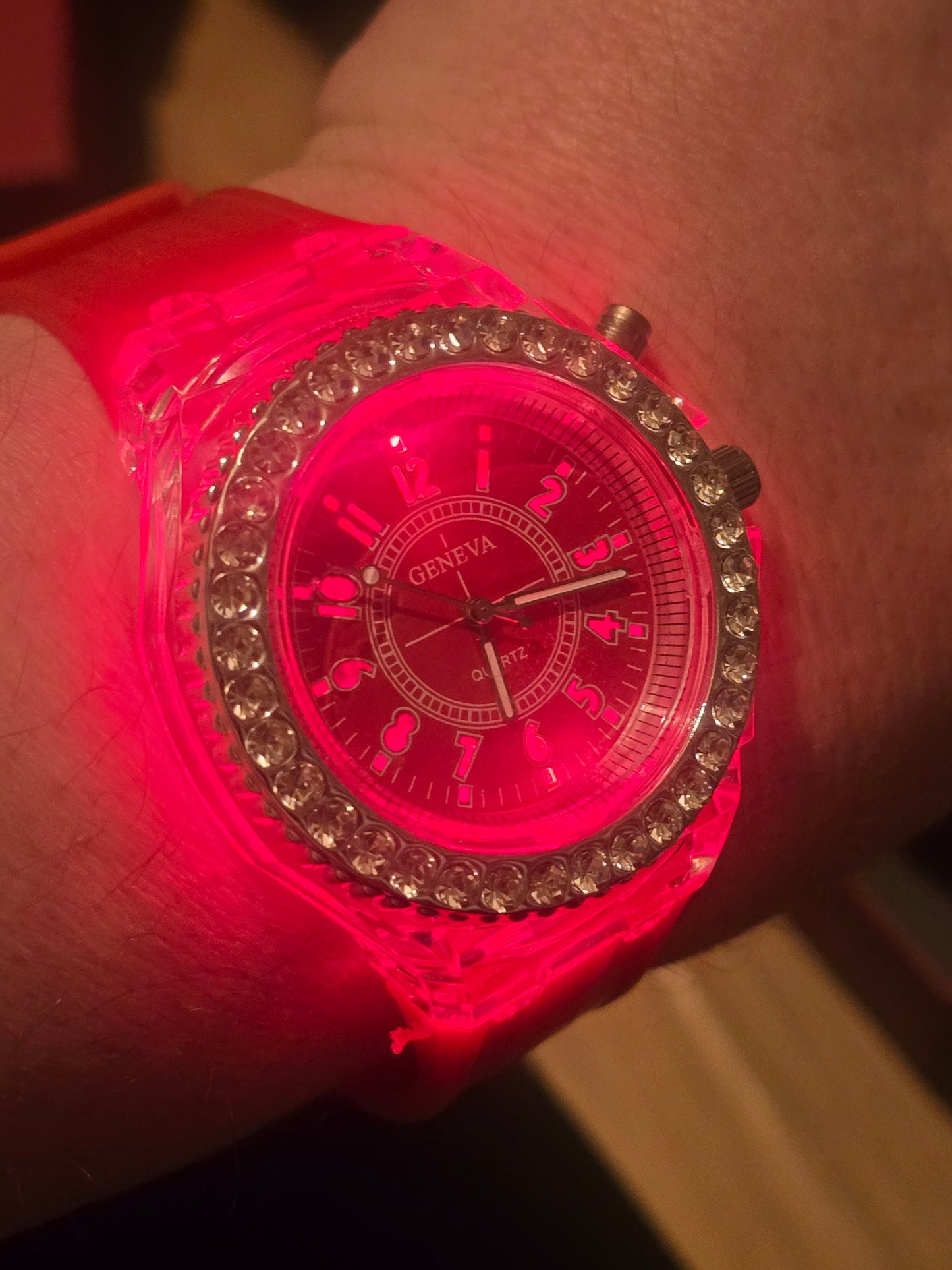 Geneva Unisex Multi-coloured LED Quartz Watch - New