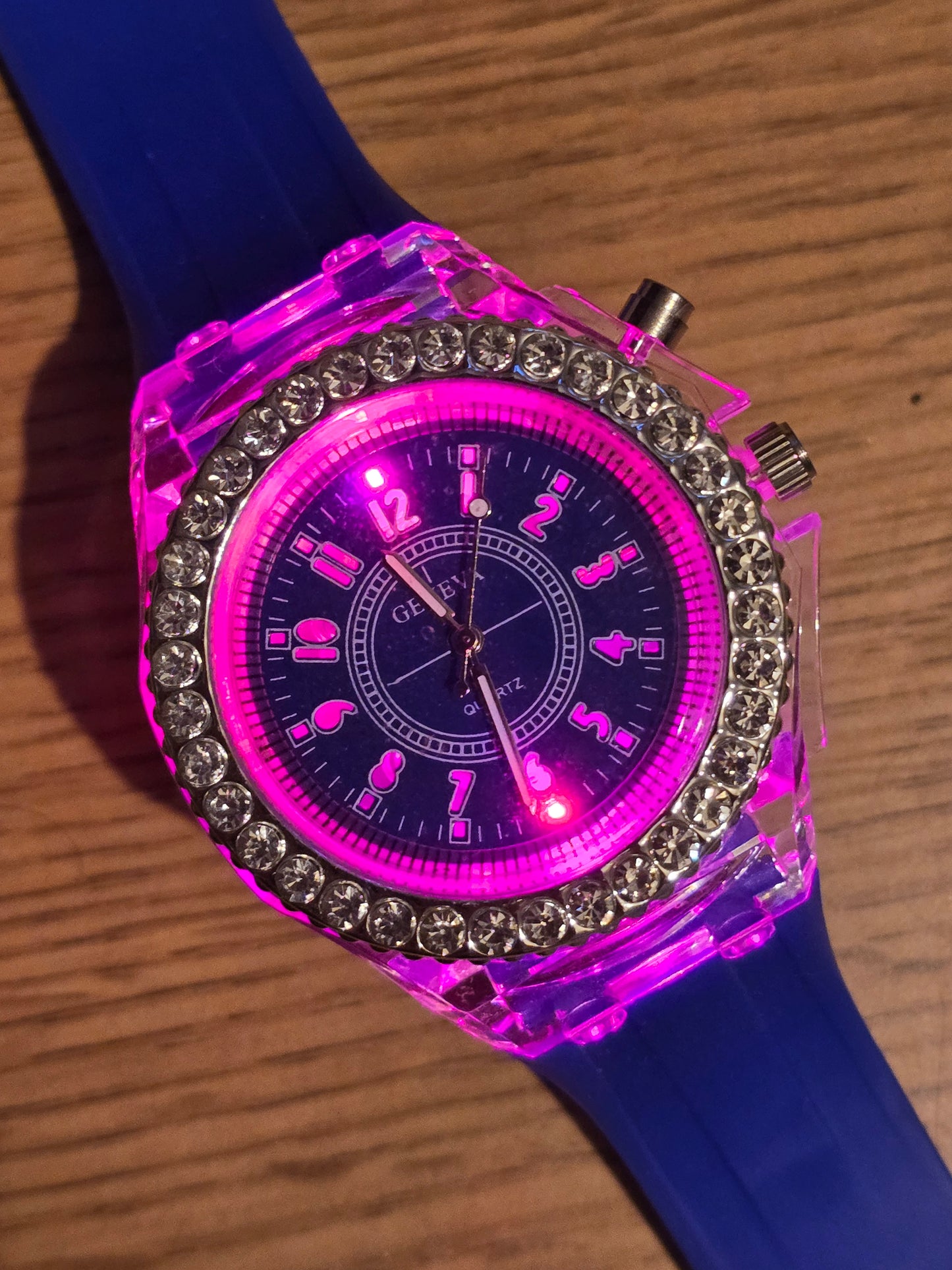 Geneva Unisex Multi-coloured LED Quartz Watch - New