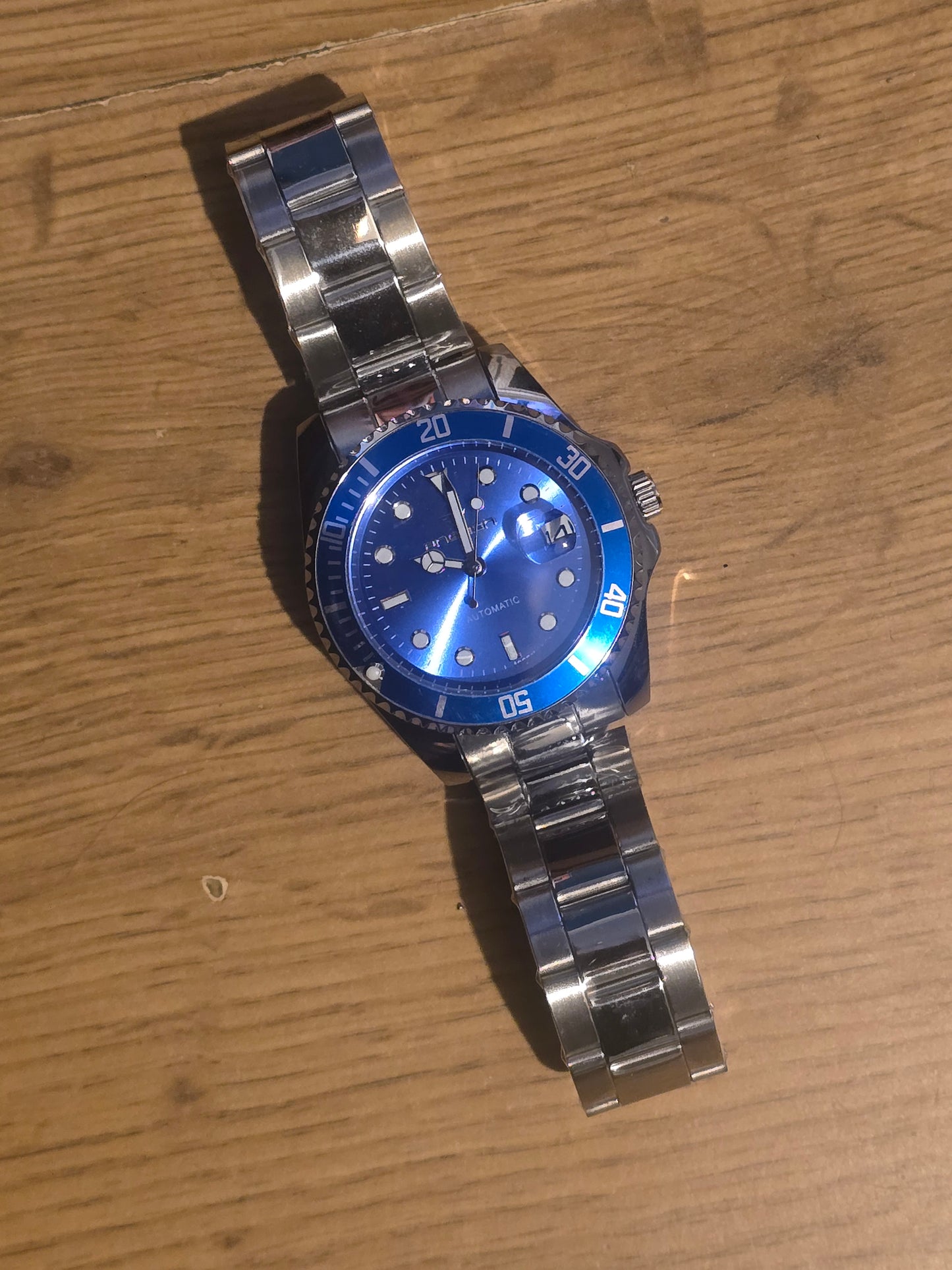 Fngeen Blue Mens Automatic Self-Winding Watch - New