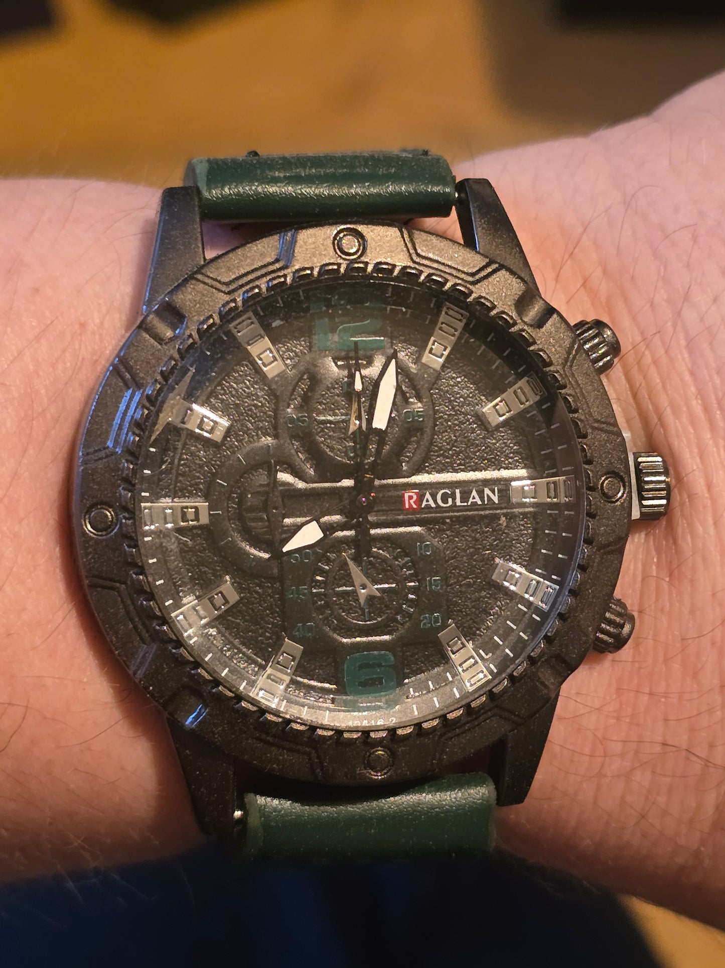 Raglan Mens Quartz Watch - Green - New - 1