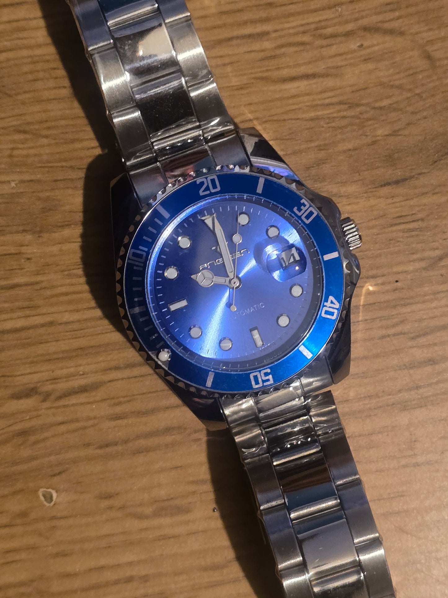 Fngeen Blue Mens Automatic Self-Winding Watch - New