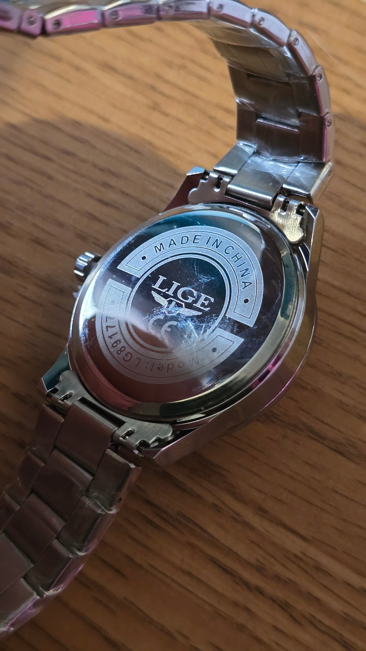 Lige Mens / Unisex Rotating Alloy Wheel Watch - Silver/Red - New - 1