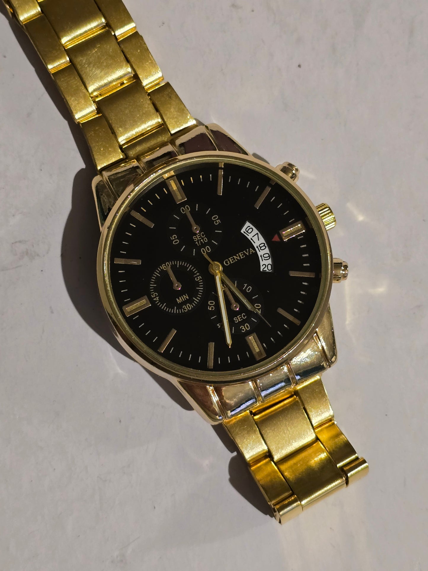 Geneva Gold Coloured Mens Watch - New