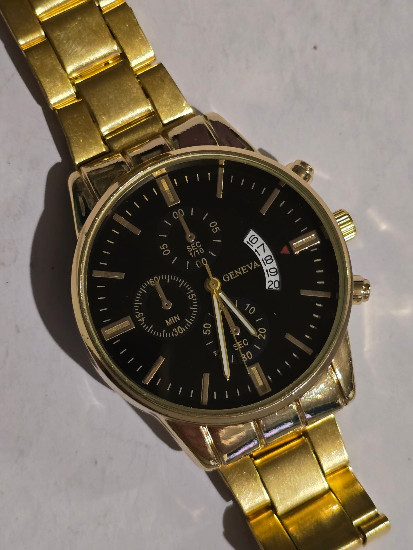 Geneva Gold Coloured Mens Watch - New