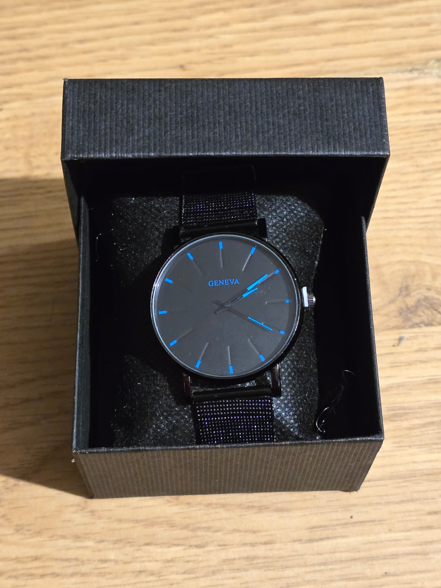 Geneva Black Mesh Quartz Watch - New