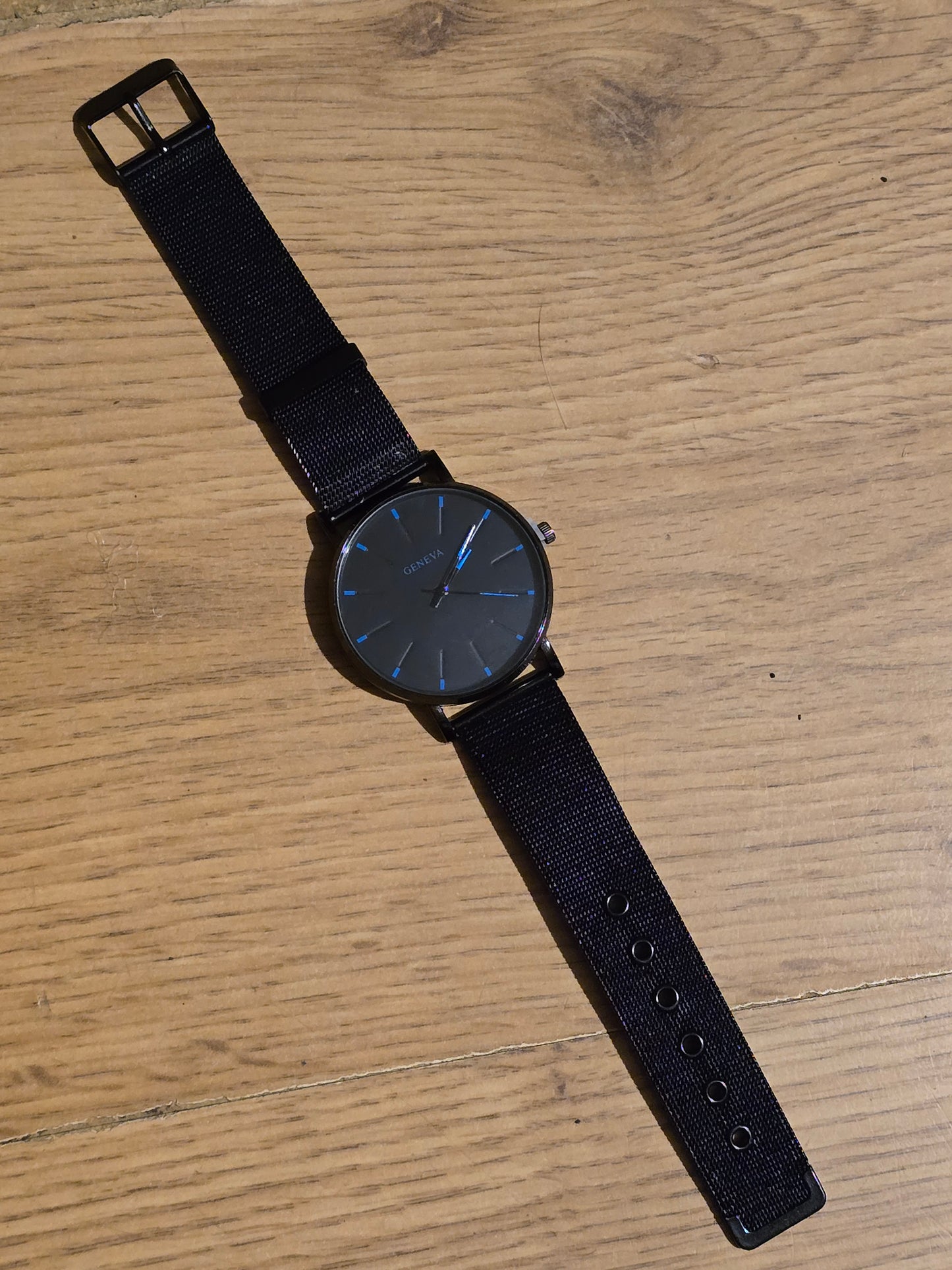 Geneva Black Mesh Quartz Watch - New