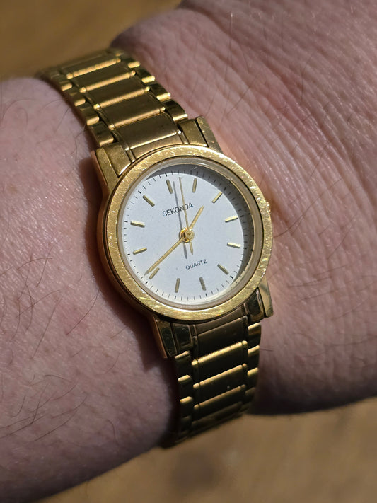 Sekonda Gold Coloured Ladies Quartz Watch - Pre-owned