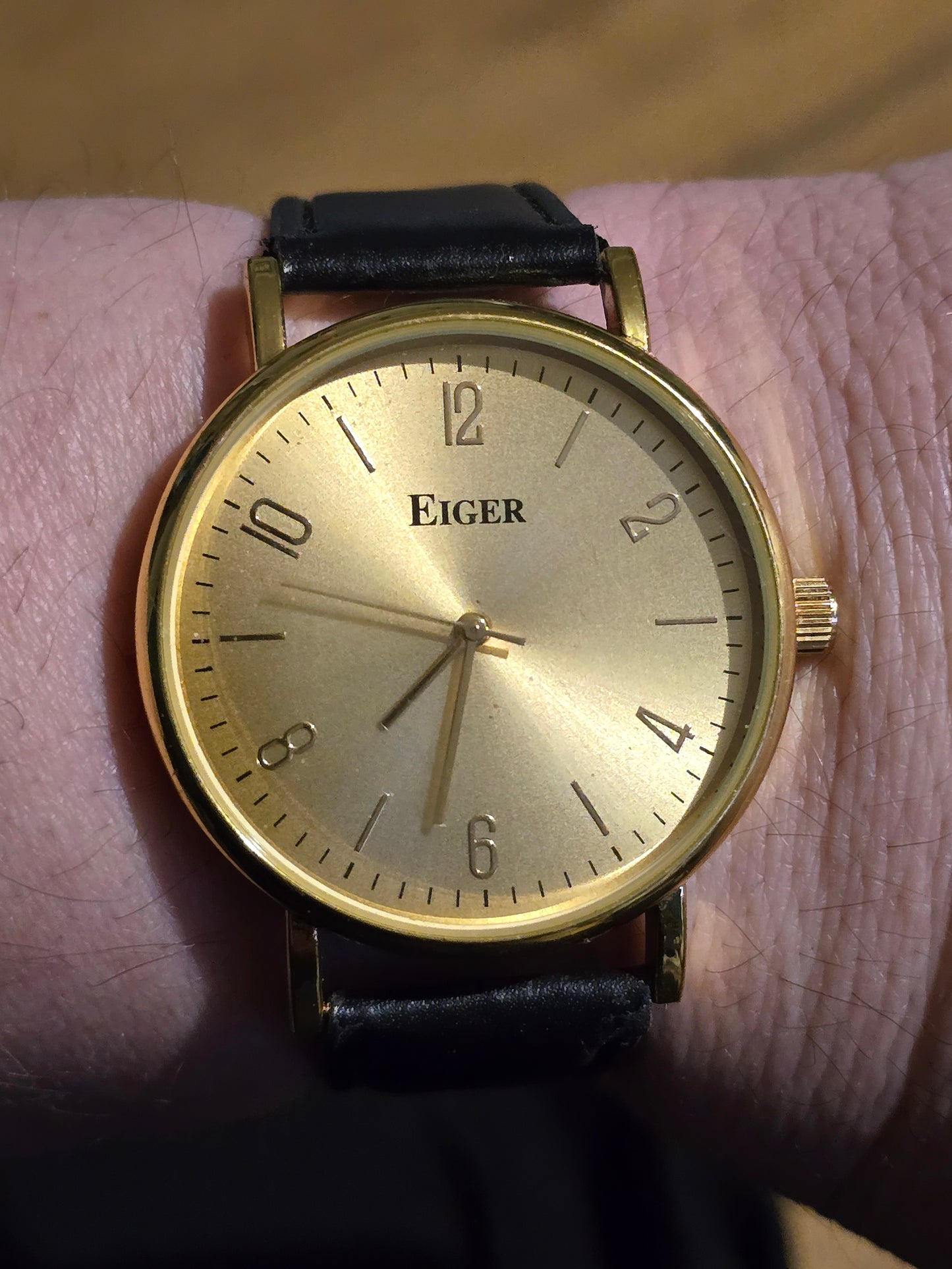 Eiger Mens Gold Coloured Quartz Watch - New