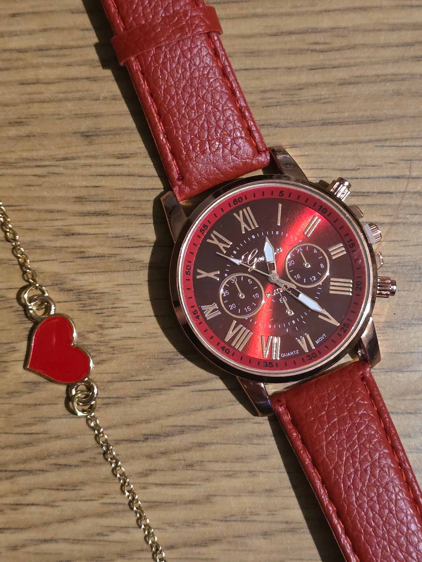 Geneva Ladies Valentine Watch & Bracelet Set - New