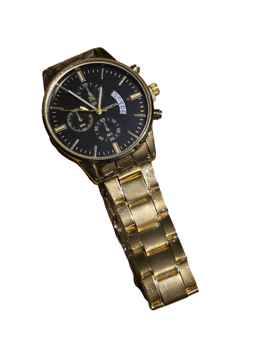 Geneva Gold Coloured Mens Watch - New