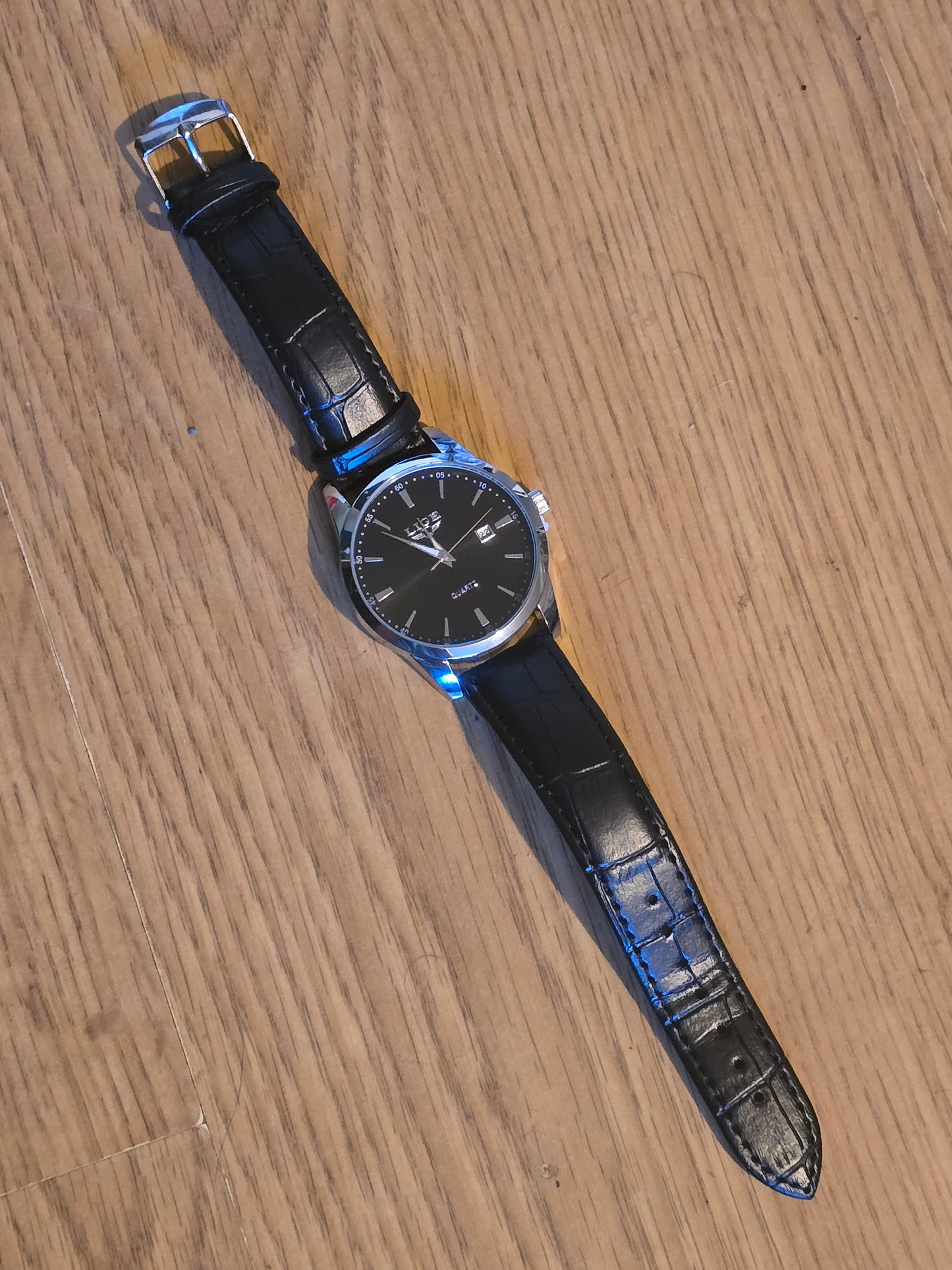 Lige Black/Silver Quartz Watch - New - 1