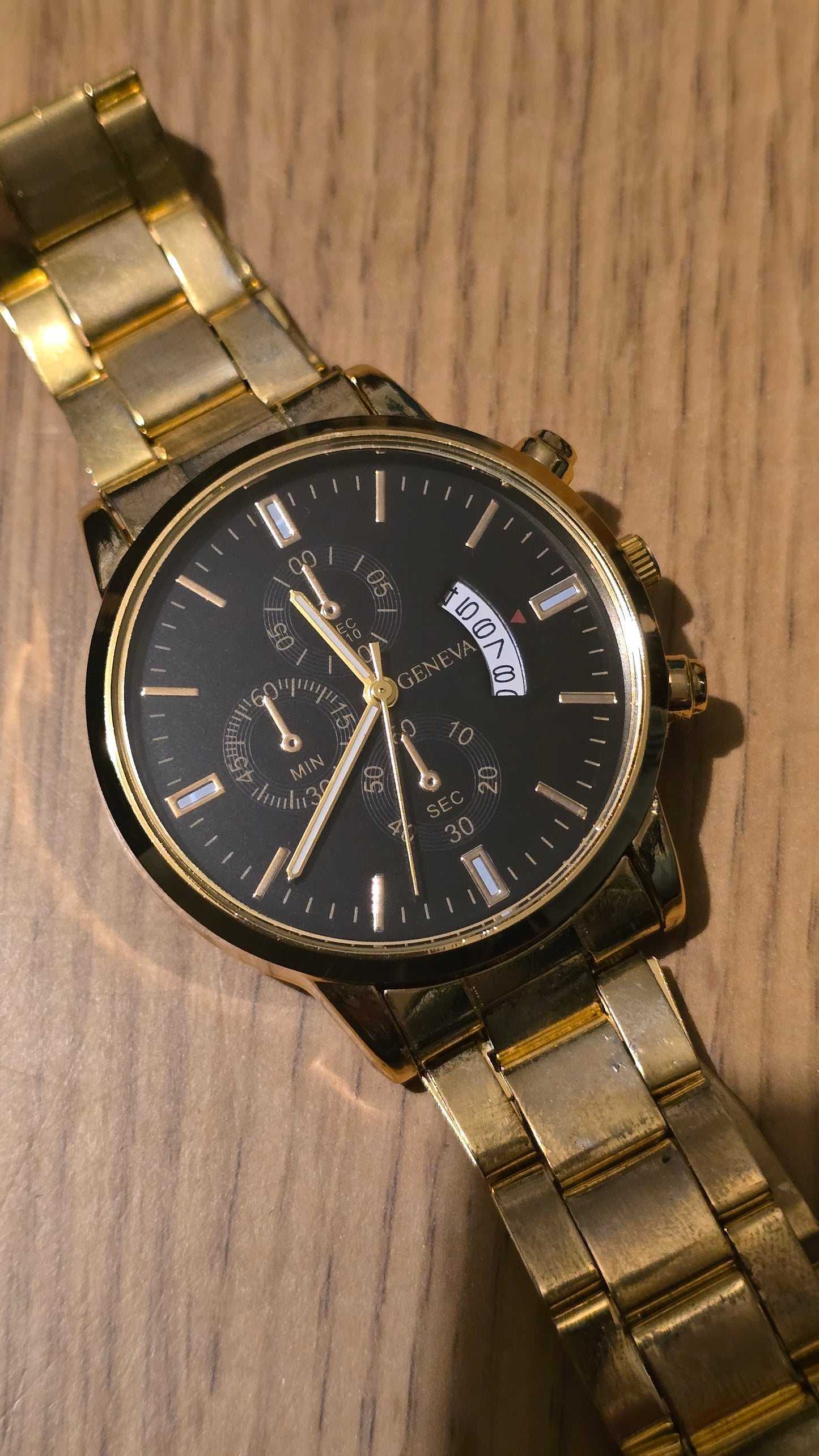 Geneva Gold Coloured Mens Quartz Watch
