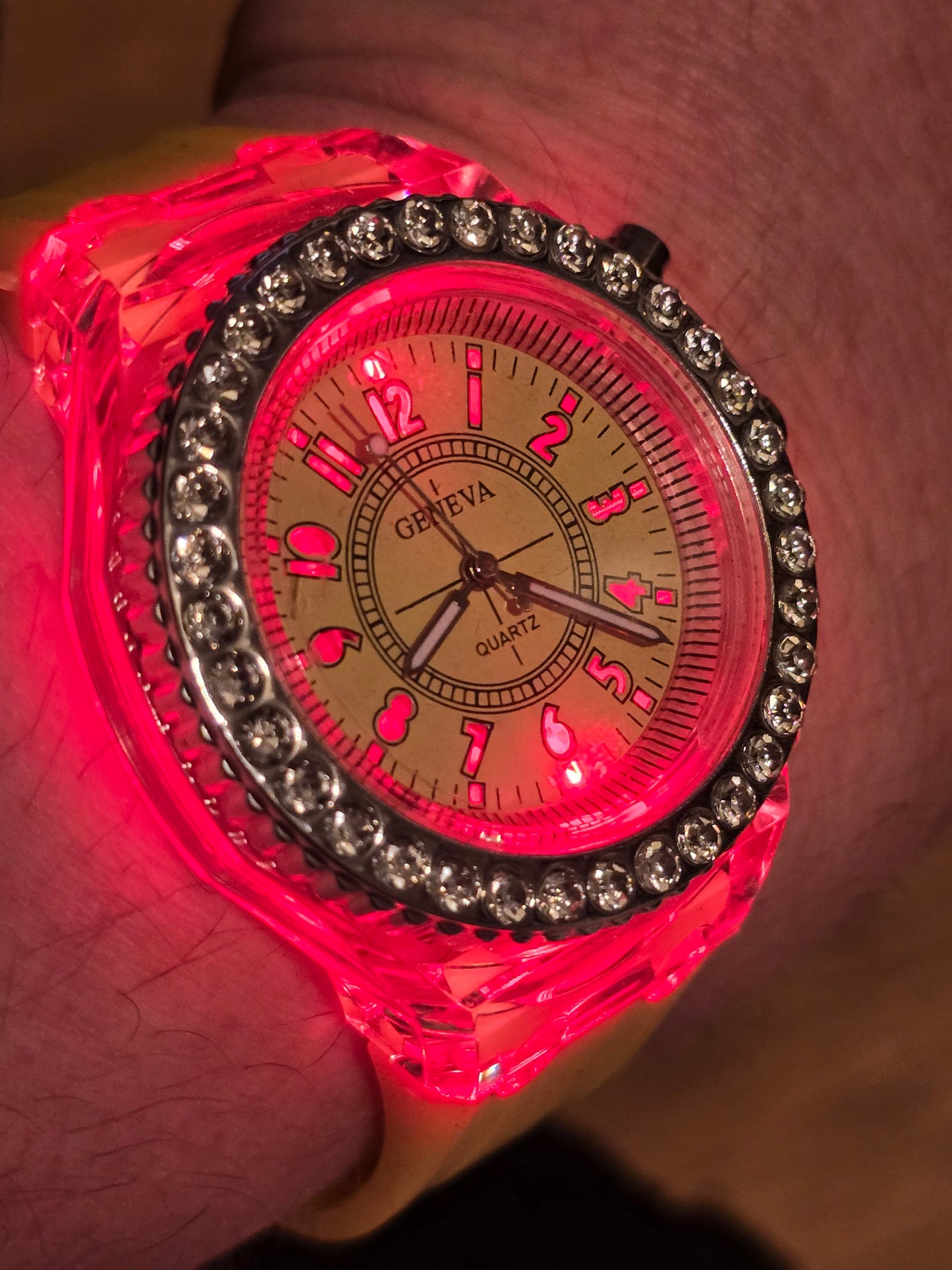 Geneva Unisex Multi-coloured LED Quartz Watch - New