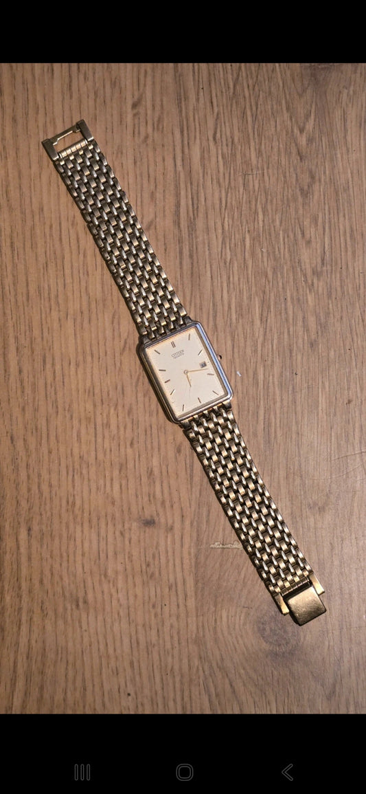 Citizen Mens Tank Gold Plated Quartz Watch - Pre-owned