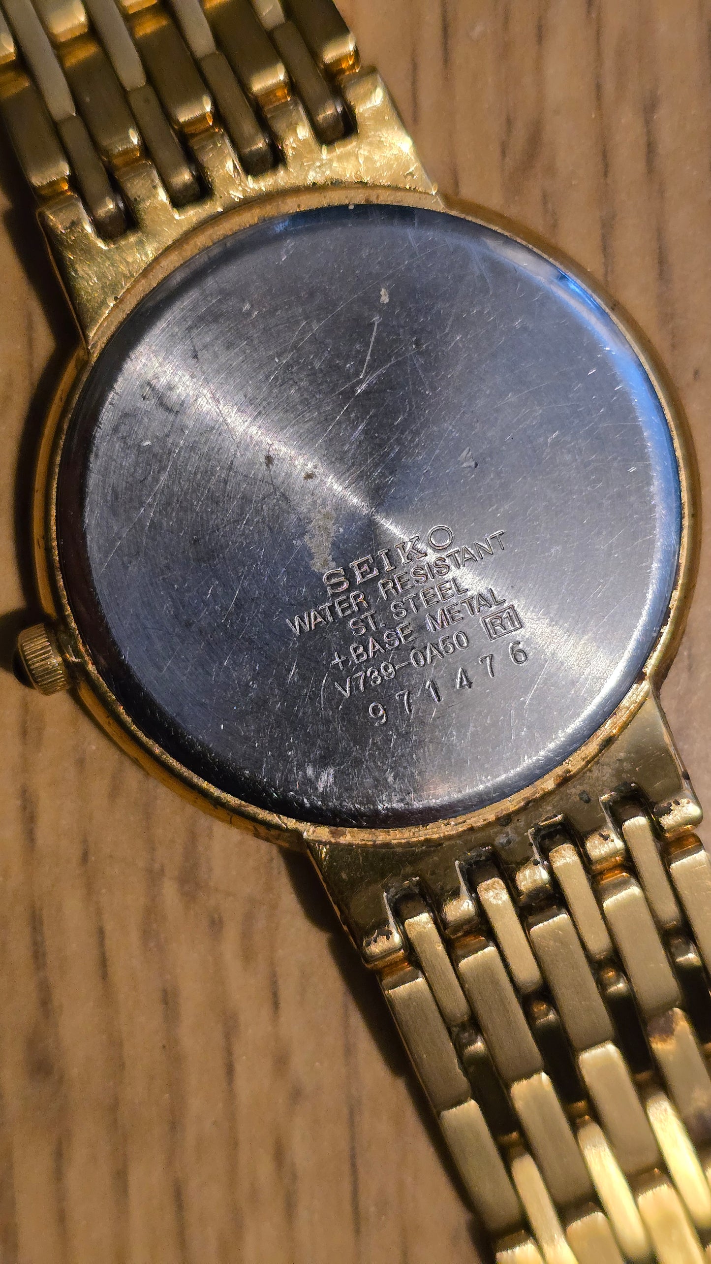 Seiko Mens Gold Plated Quartz Watch - Pre-owned