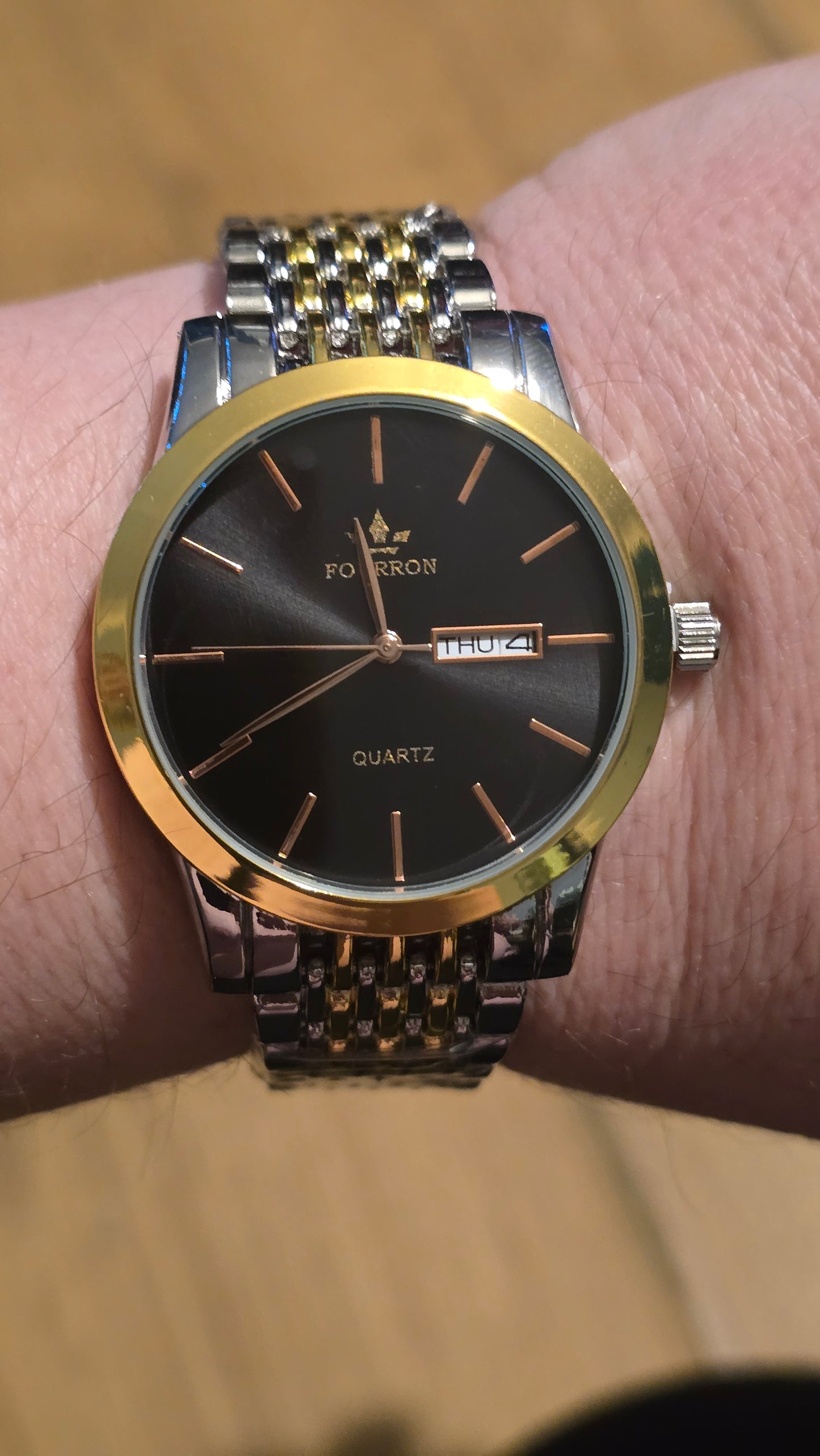 Fourron Mens Bi-Colour Quartz Watch - New